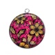 Pendentif Cabochon Argent - feuille paisley