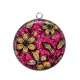 Pendentif Cabochon Argent - feuille paisley