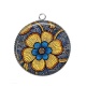 Pendentif Cabochon Argent - feuille paisley