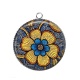Pendentif Cabochon Argent - feuille paisley