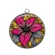 Pendentif Cabochon Argent - feuille paisley