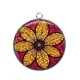 Pendentif Cabochon Argent - feuille paisley