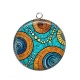 Pendentif Cabochon Argent - fond paisley