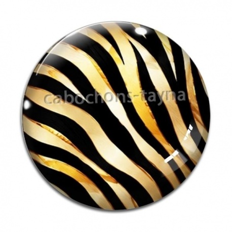 Cabochon Verre - fond peau animal 