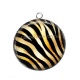 Pendentif Cabochon Argent - fond peau animal 