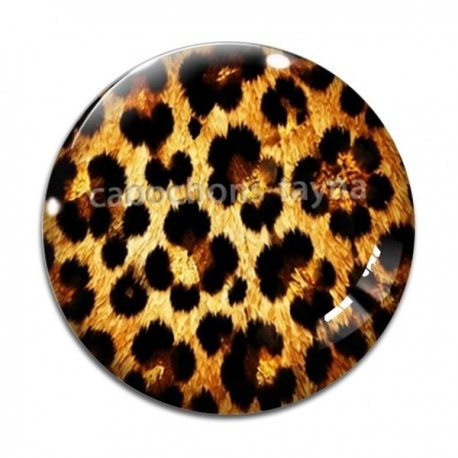 Cabochon Verre - fond peau animal 