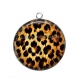Pendentif Cabochon Argent - fond peau animal 