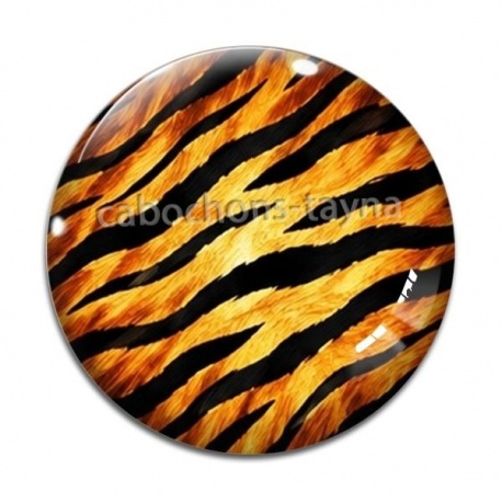 Cabochon Verre - fond peau animal 
