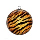 Pendentif Cabochon Argent - fond peau animal 
