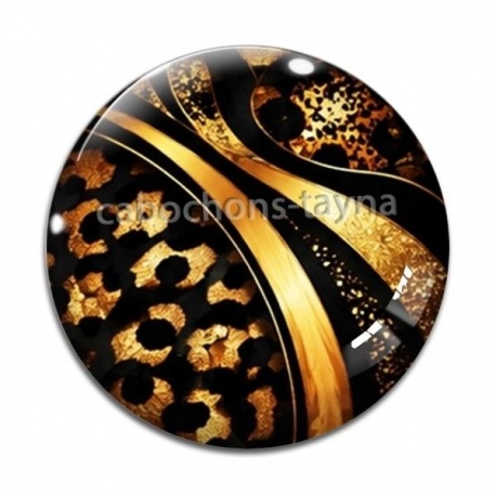 Cabochon Verre - fond peau animal 