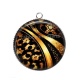 Pendentif Cabochon Argent - fond peau animal 