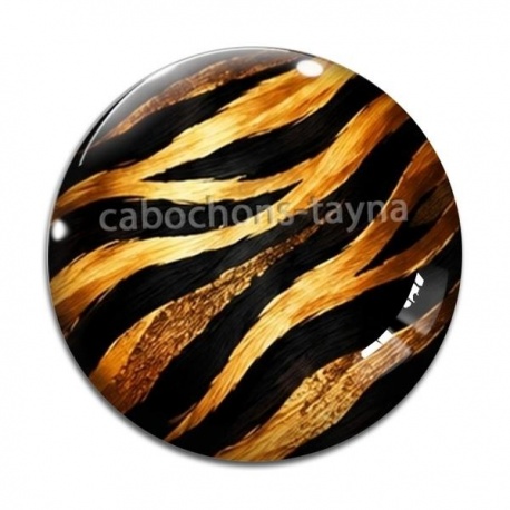 Cabochon Verre - fond peau animal 