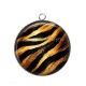 Pendentif Cabochon Argent - fond peau animal 