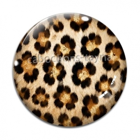Cabochon Verre - fond peau animal 