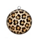 Pendentif Cabochon Argent - fond peau animal 