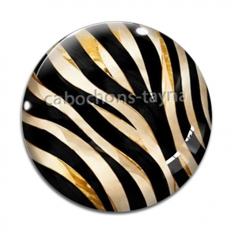 Cabochon Verre - fond peau animal 