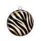 Pendentif Cabochon Argent - fond peau animal 