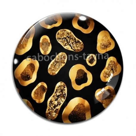 Cabochon Verre - fond peau animal 