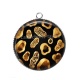Pendentif Cabochon Argent - fond peau animal 