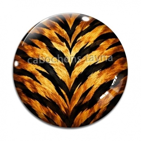 Cabochon Verre - fond peau animal 