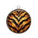 Pendentif Cabochon Argent - fond peau animal 