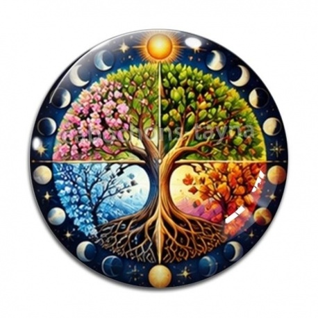 Cabochon Verre - arbre de vie