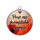 Pendentif Cabochon Argent - maman formidable
