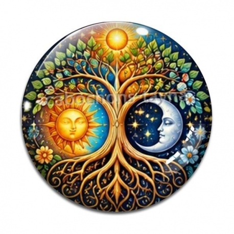 Cabochon Verre - arbre de vie