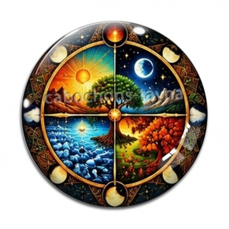 Cabochon Verre - arbre de vie