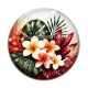 Cabochon Verre - fleur exotique