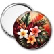Miroir de poche - fleur exotique