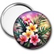 Miroir de poche - fleur exotique