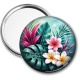Miroir de poche - fleur exotique