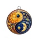 Pendentif Cabochon Argent - soleil lune