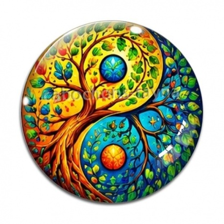 Cabochon Verre - Yin yang