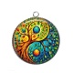 Pendentif Cabochon Argent - Yin yang
