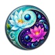 Cabochon Résine - yin yang fleur
