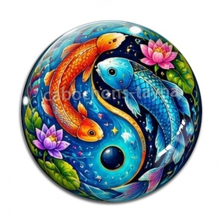 Cabochon Verre - poisson chinois