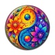 Cabochon Résine - yin yang fleur