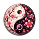 Cabochon Résine - yin yang fleur de cerisier