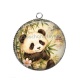 Pendentif Cabochon Argent - panda