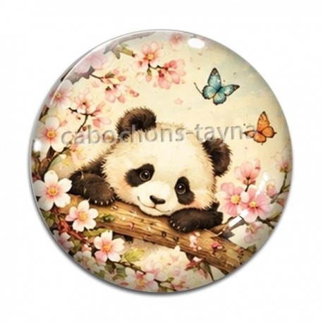 Cabochon Verre - panda