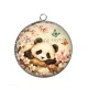 Pendentif Cabochon Argent - panda
