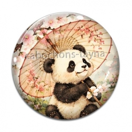 Cabochon Verre - panda