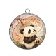 Pendentif Cabochon Argent - panda