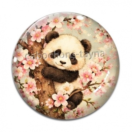 Cabochon Verre - panda