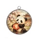 Pendentif Cabochon Argent - panda