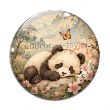 Cabochon Verre - panda