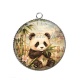 Pendentif Cabochon Argent - panda