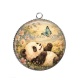 Pendentif Cabochon Argent - panda